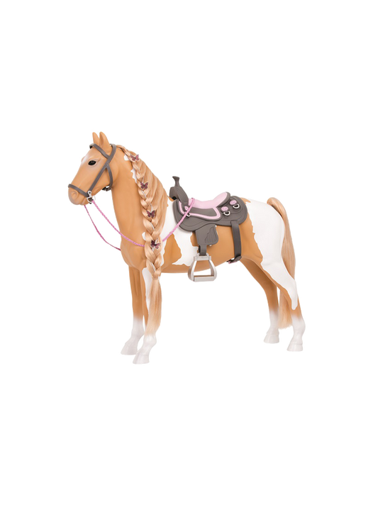 Velký 50 cm kůň Palomino s příslušenstvím