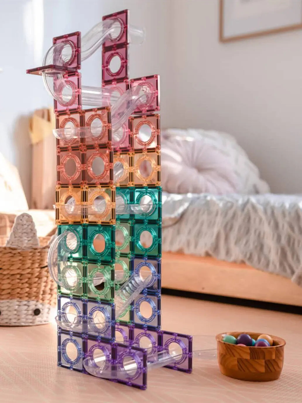 Klocki magnetyczne kulodrom Pastel Ball Run Pack Connetix BÉBÉ Concept 