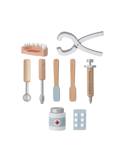 drewniany zestaw małego dentysty Eleo Dentist Play Set Bloomingville BÉBÉ Concept