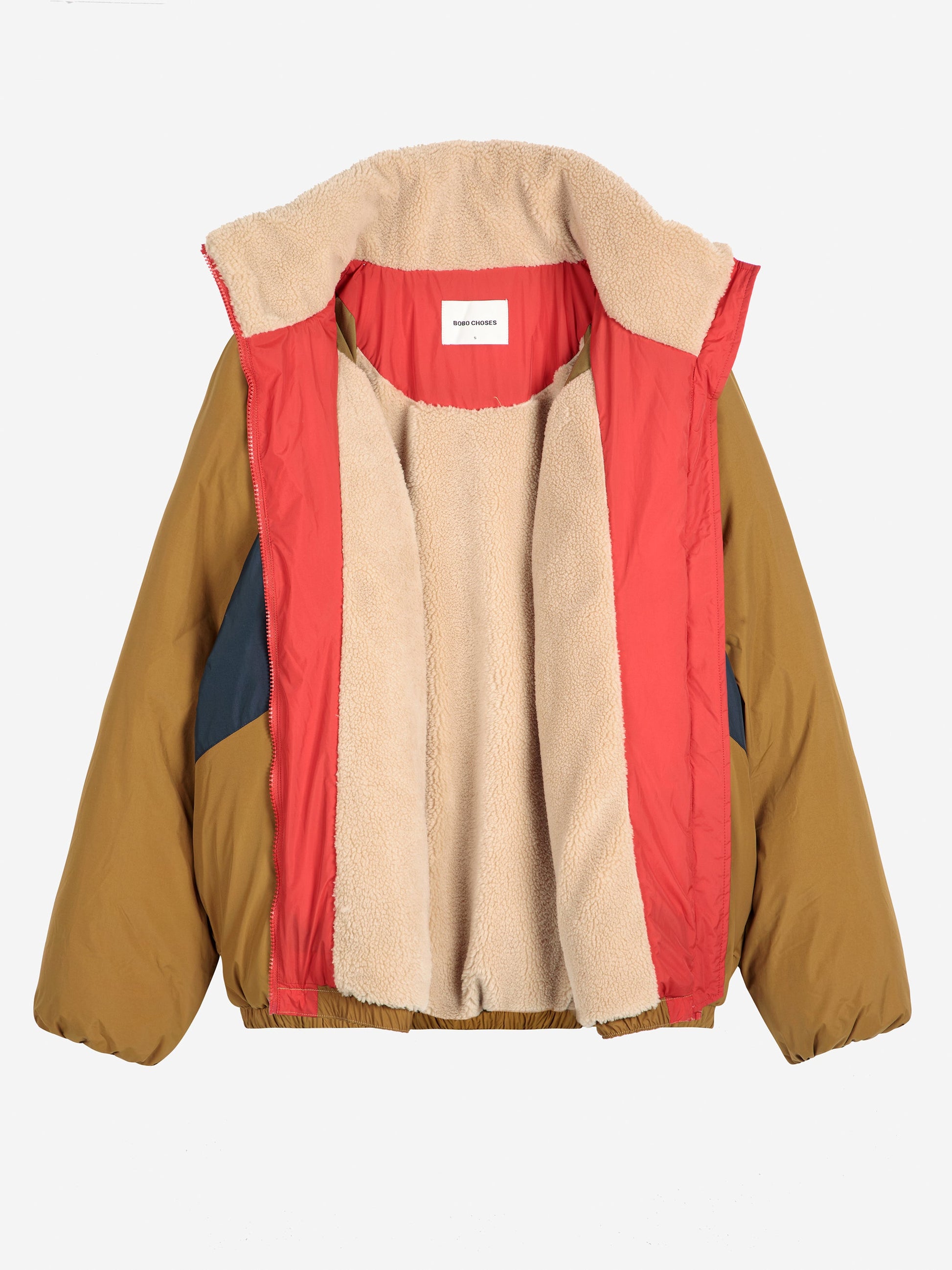 Color block ranglan sleeve padded puffer Bobo Choses BÉBÉ Concept 