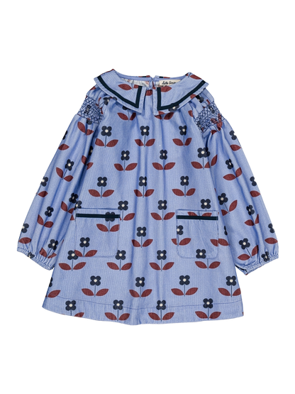 Sukienka Martha dress Flora blue Hello Simone BÉBÉ Concept 