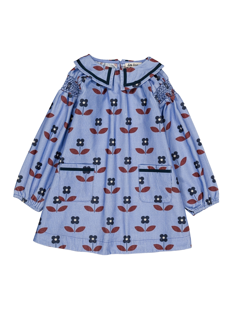 Sukienka Martha dress Flora blue Hello Simone BÉBÉ Concept 