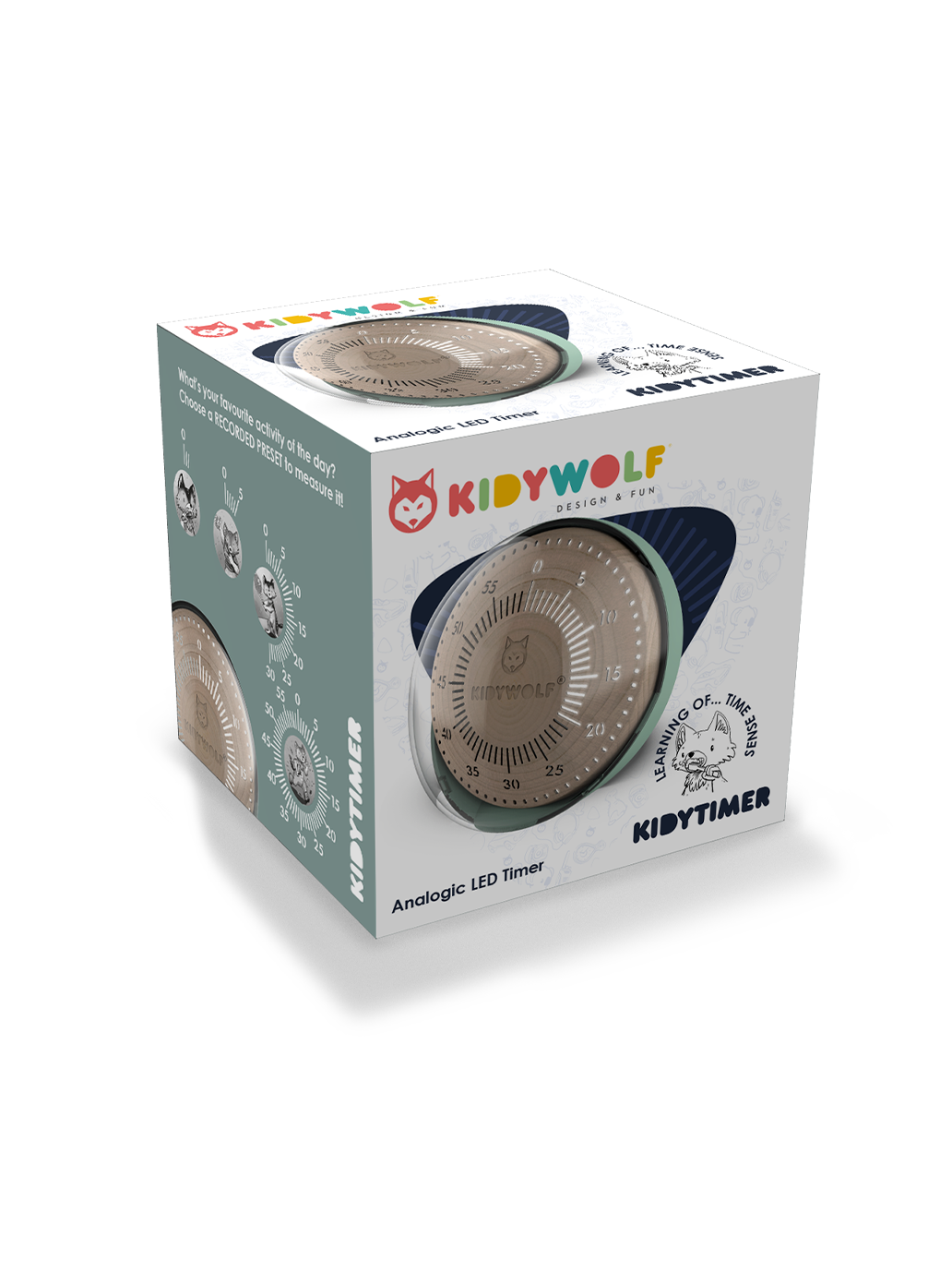 Analogowy timer dla dzieci Kidytimer Kidywolf BÉBÉ Concept 