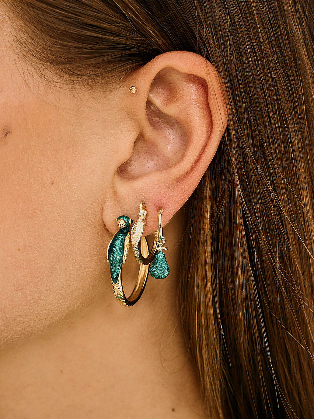 Kolczyki Bird Of Paradise Hoop Earrings SILVER