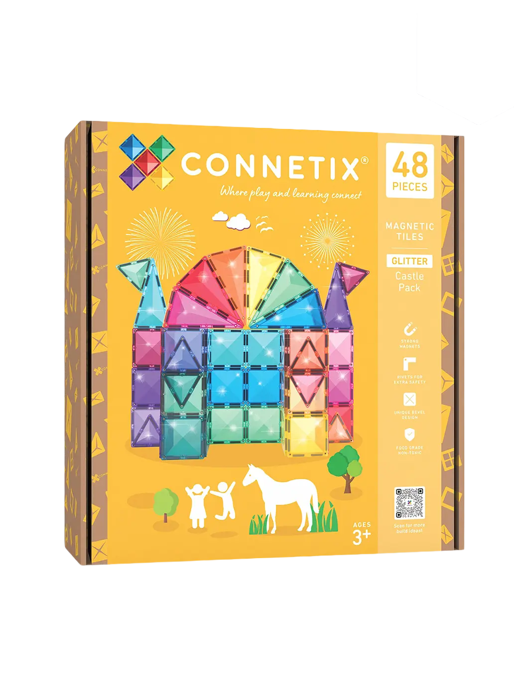 Brokatowe klocki magnetyczne Glitter Castle Pack Connetix BÉBÉ Concept 