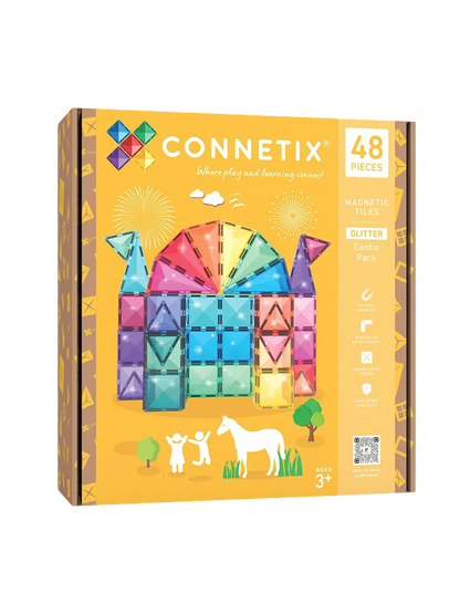 Brokatowe klocki magnetyczne Glitter Castle Pack Connetix BÉBÉ Concept 