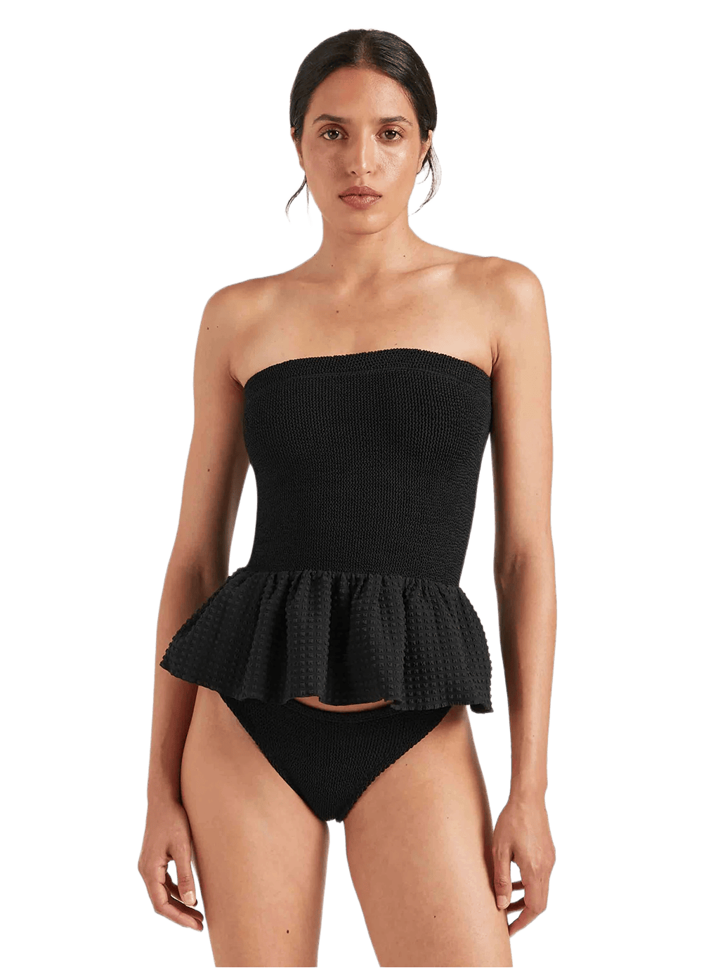 Peplum Mini Skirt BLACK