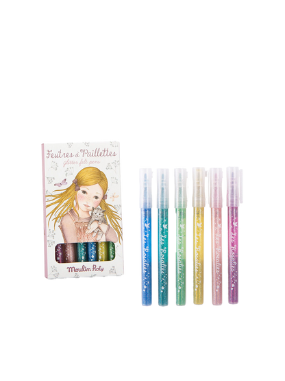 Zestaw flamastrów z brokatem Les Rosalies Moulin Roty BÉBÉ Concept 