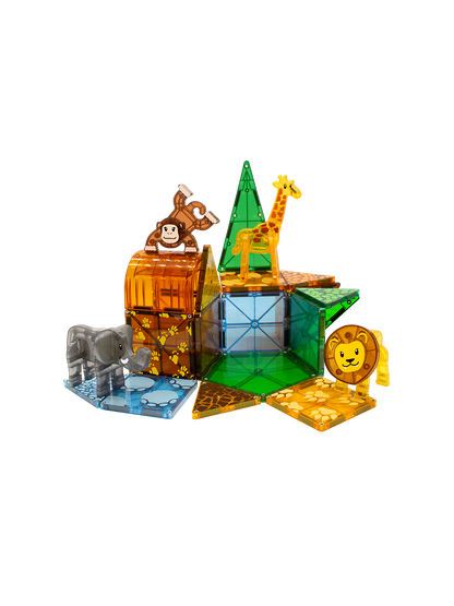 Klocki magnetyczne Safari Animals 25 el. Magna-Tiles BÉBÉ Concept