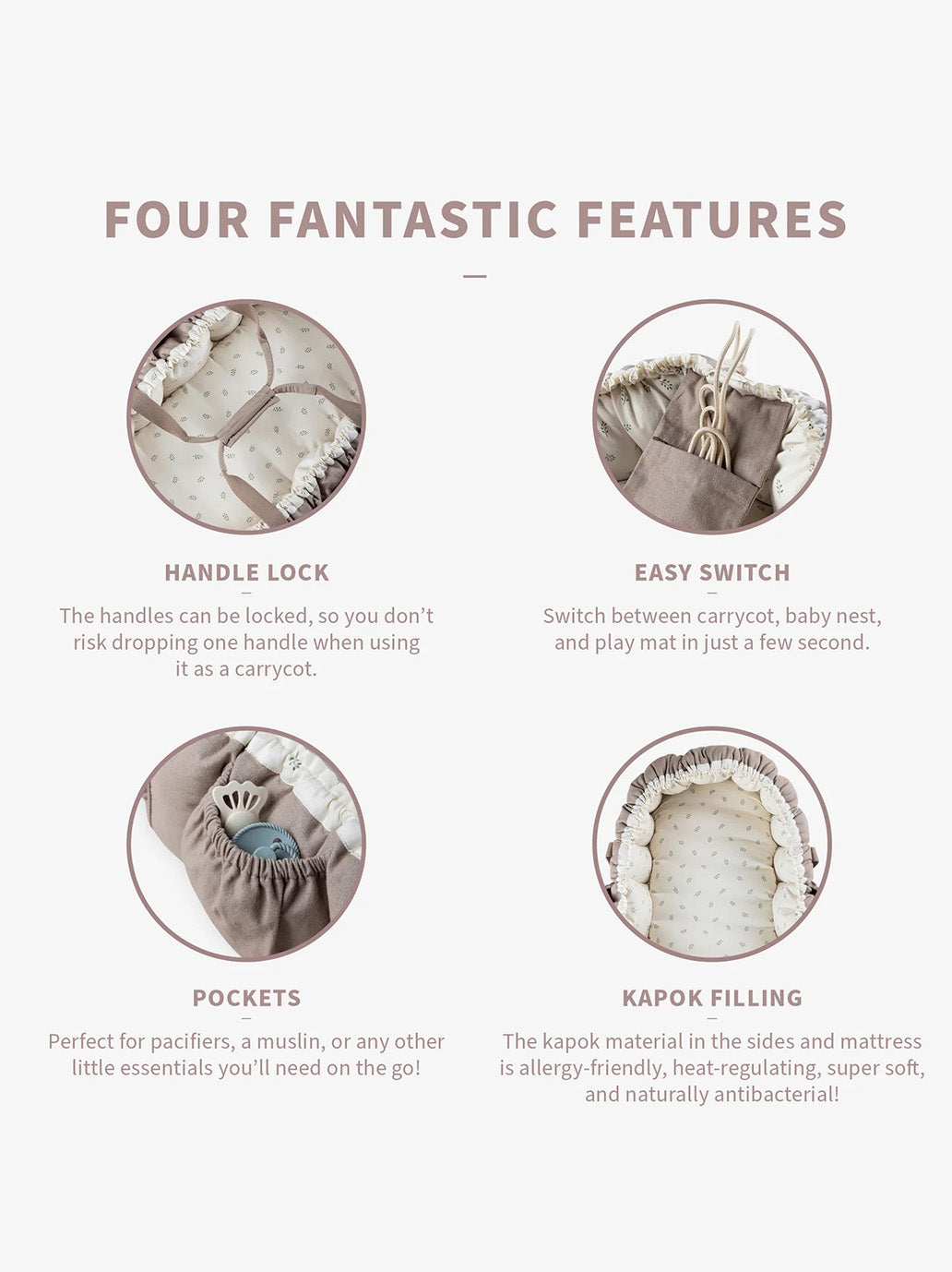 Gniazdko niemowlęce Sebra 3-in-1 Baby Nest Sebra BÉBÉ Concept 