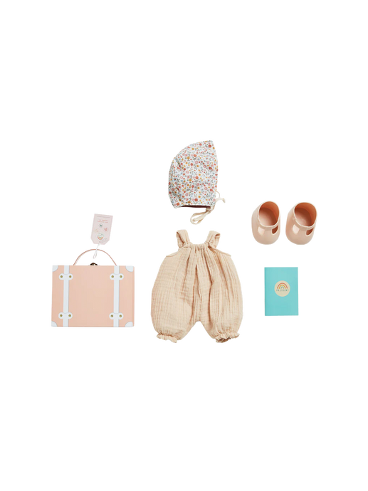 Mini walizka z ubrankami dla lalki blush