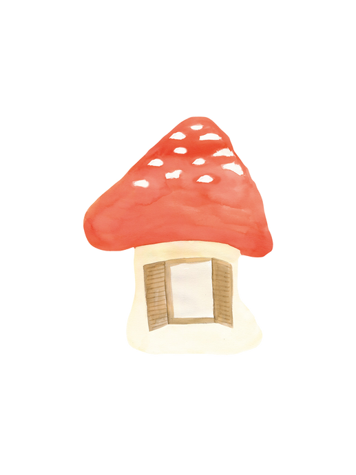 Naklejka ścienna Wallstories Forest little mushroom red