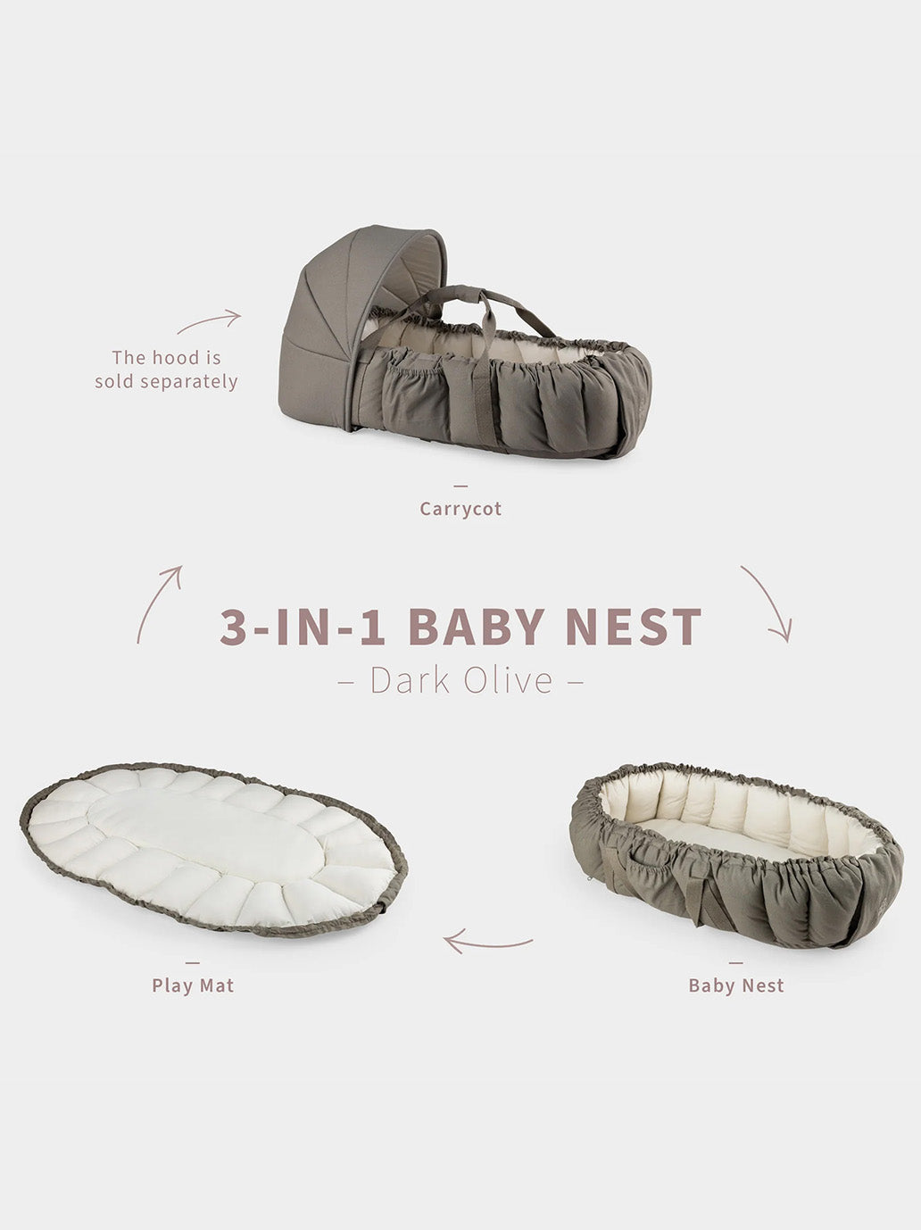 Gniazdko niemowlęce Sebra 3-in-1 Baby Nest Sebra BÉBÉ Concept 