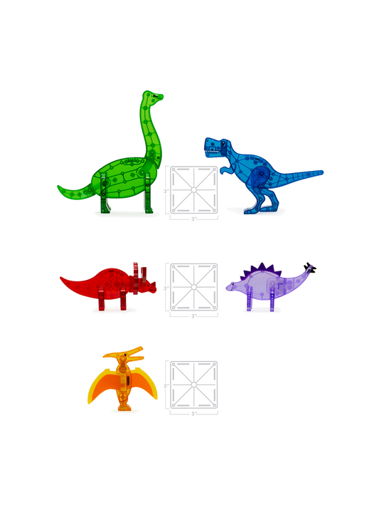 Klocki magnetyczne dinozaury Dinos