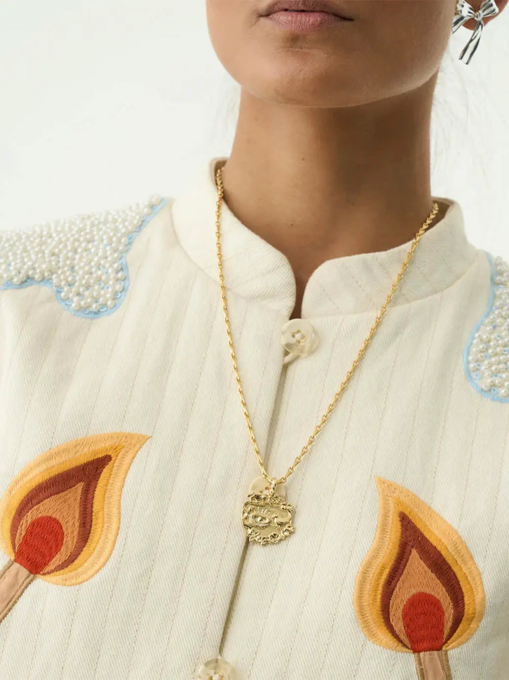 Pozłacana zawieszka Memorable Charm Birth Anna + Nina BÉBÉ Concept 