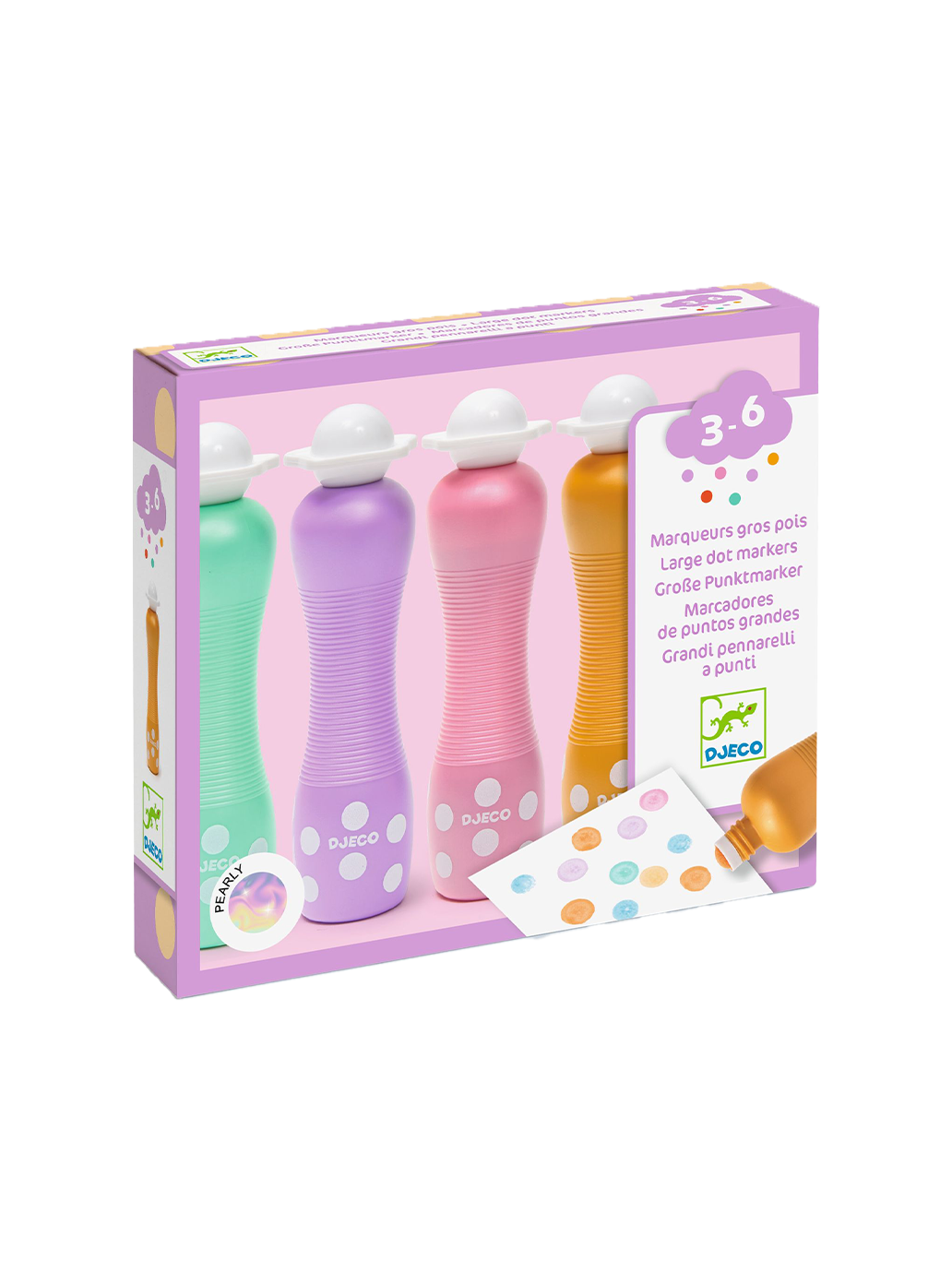 Markery stempelkowe 4 kolory Djeco BÉBÉ Concept 