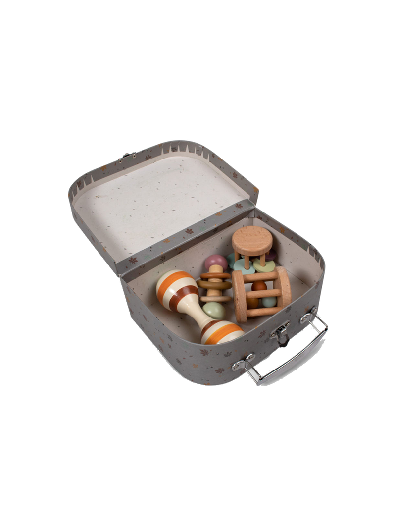 Dřevěné senzorické hračky v kufříku