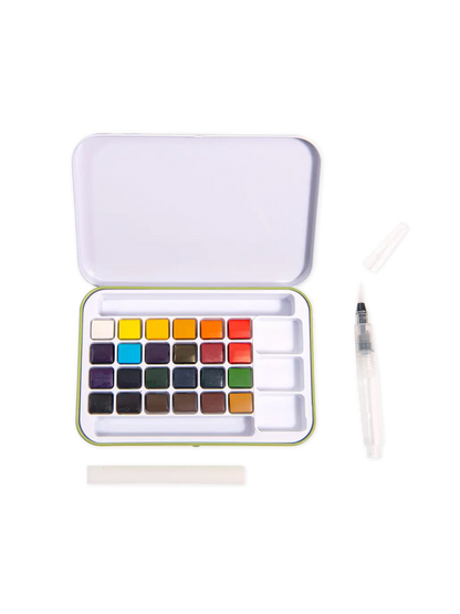 farby akwarelowe w metalowym pudełku Le Jardin du Moulin Moulin Roty BÉBÉ Concept