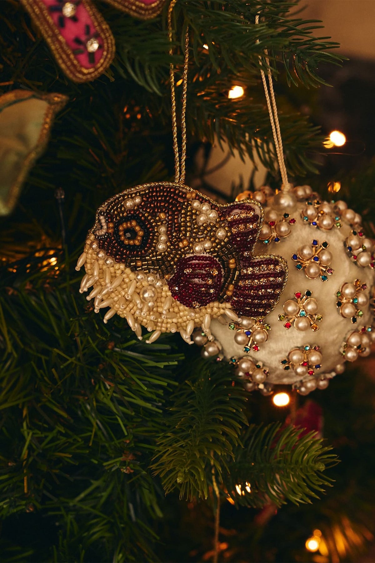 Ozdoba choinkowa Beaded Pufferfish