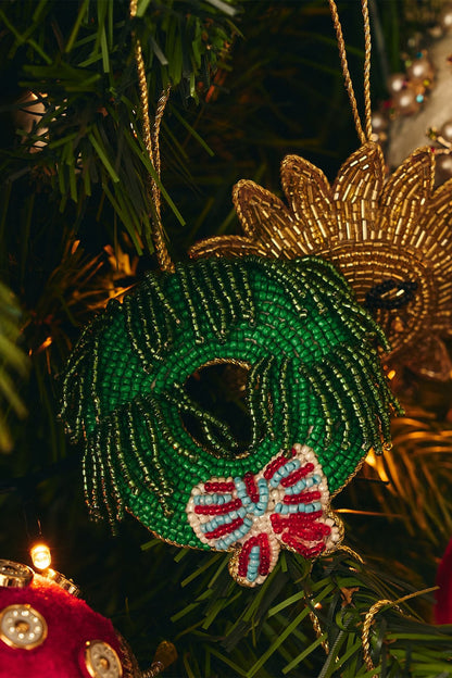 Ozdoba choinkowa Beaded Wreath GREEN