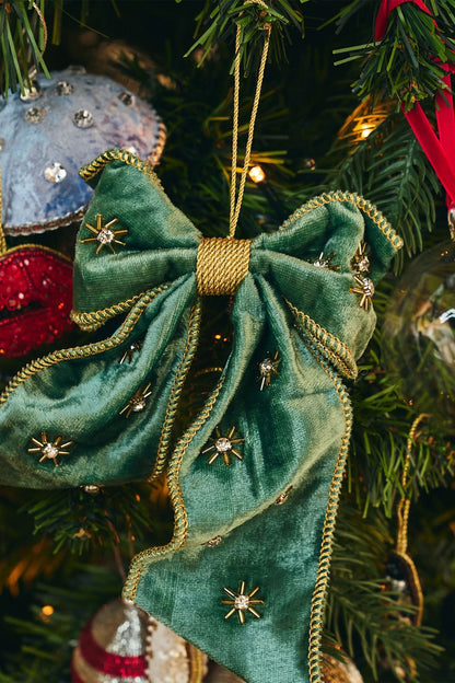 Ozdoba choinkowa Beaded Verdant Luxe Bow GREEN