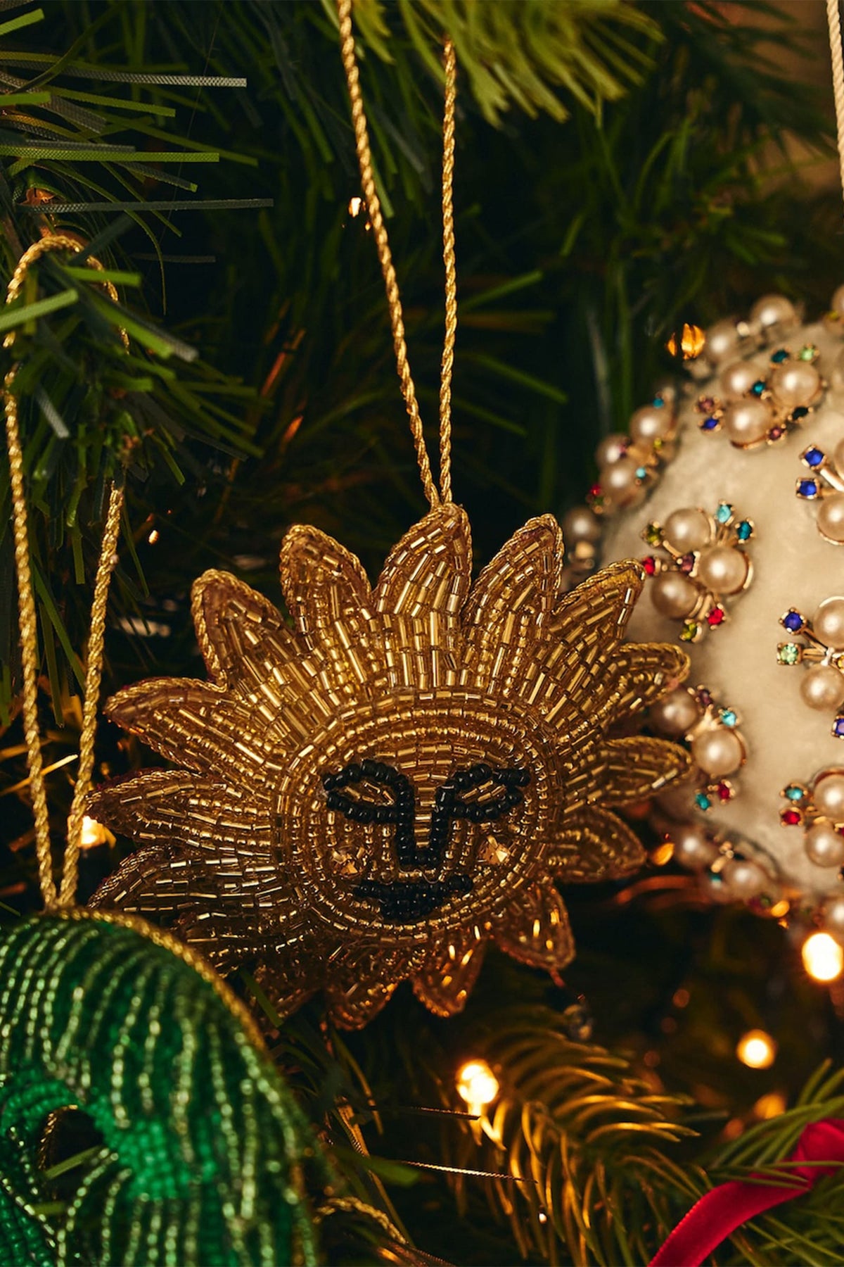 Ozdoba choinkowa Beaded Golden Glow