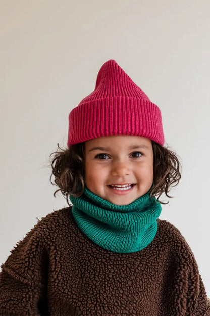 Fonzie Beanie Gorro de merino para todas las estaciones FUCHSIA