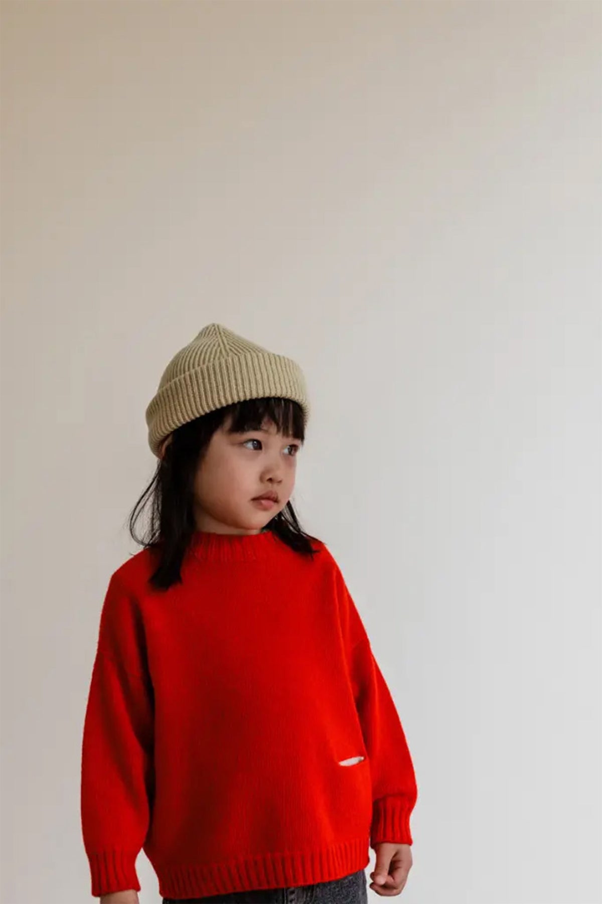 Pull enfant en laine mérinos Kasper POPPY RED