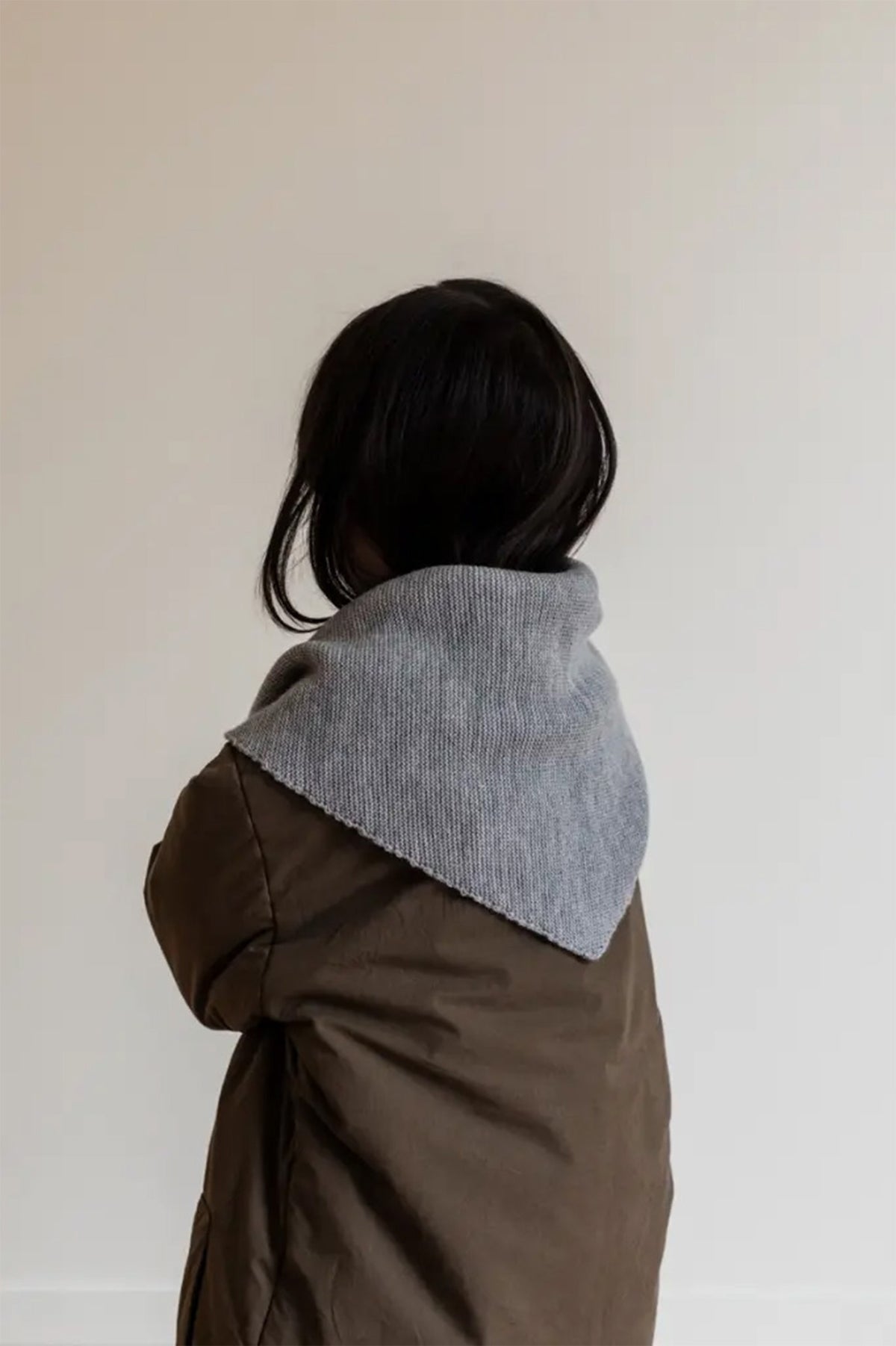 Trójkątny szal merino Josephina GREY MELANGE