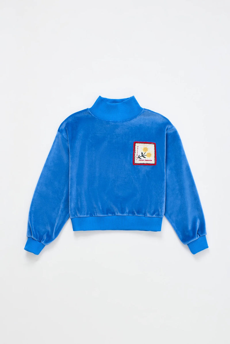 Postcard Velvet Sweater Blue