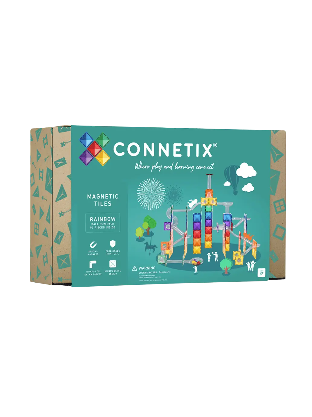 Klocki magnetyczne kulodrom Rainbow Ball Run Pack Connetix BÉBÉ Concept 