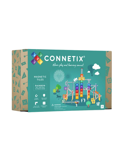 Klocki magnetyczne kulodrom Rainbow Ball Run Pack Connetix BÉBÉ Concept 
