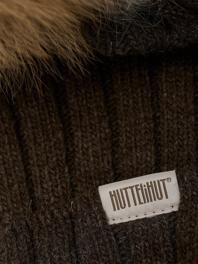 Wełniana czapka z pomponem z alpaki Huttelihut BÉBÉ Concept 