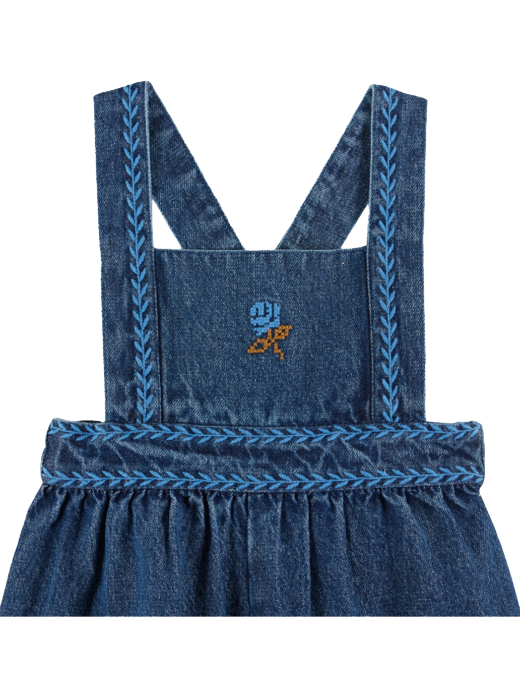 Spodnie Embroidered denim overalls Emile et Ida BÉBÉ Concept 
