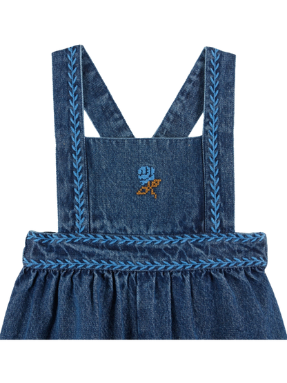 Spodnie Embroidered denim overalls Emile et Ida BÉBÉ Concept 