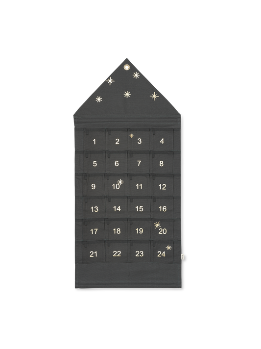 plátěný adventní kalendář s přihrádkami