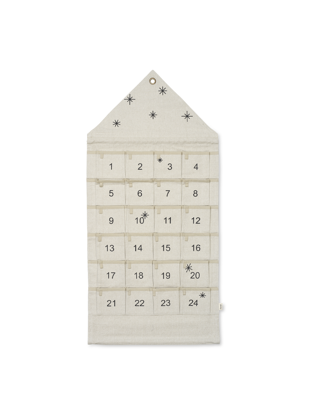 płócienny kalendarz adwentowy z przegródkami