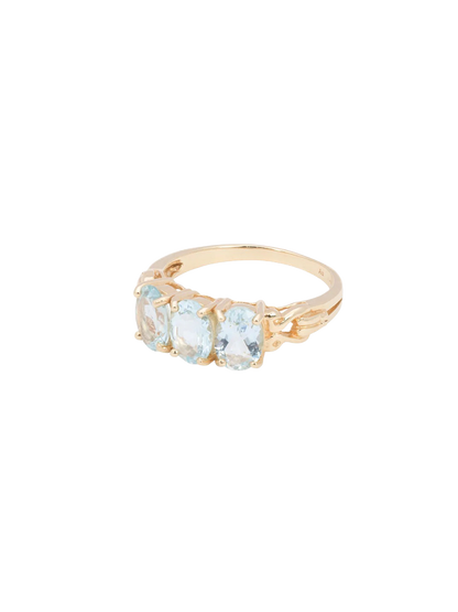 Rose Aquamarine Ring 14k Gold