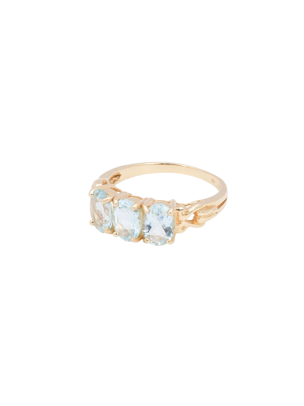 Pierścionek Rose Aquamarine Ring 14k Gold