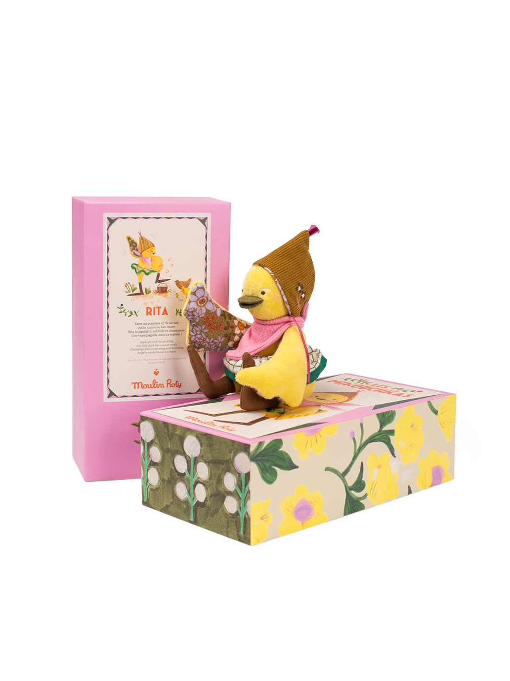 Przytulanka retro w ozdobnym pudełku Les Minouchkas Moulin Roty BÉBÉ Concept 