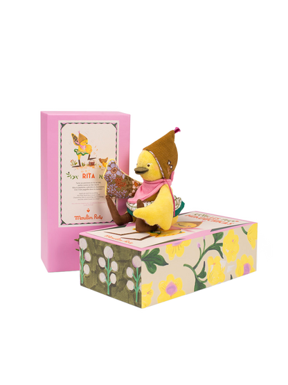 Przytulanka retro w ozdobnym pudełku Les Minouchkas Moulin Roty BÉBÉ Concept 