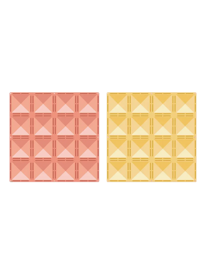 Klocki magnetyczne bazy Pastel Lemon &amp; Peach Base Plate Set Connetix BEBE Concept 