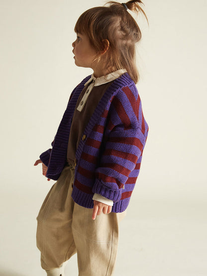 Kardigan Eben Purple Stripe Cardigan Claude&amp;Co BÉBÉ Concept 