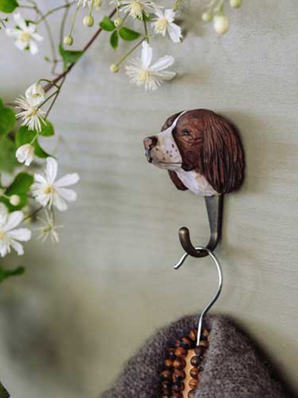 Drewniany haczyk Springer Spaniel Wildlife Garden BÉBÉ Concept 