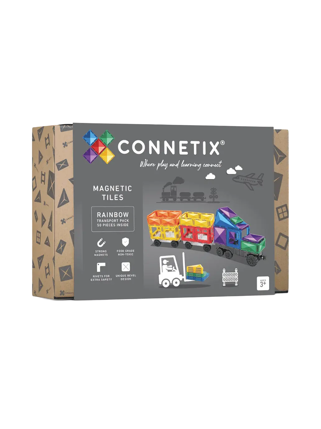 Klocki magnetyczne Rainbow Transport Pack Connetix BÉBÉ Concept 