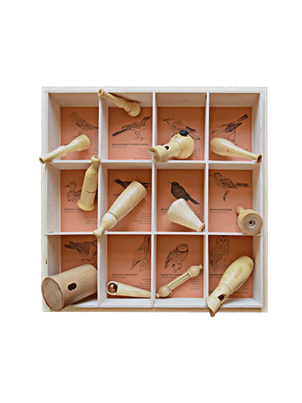 zestaw drewnianych instrumentów do naśladowania odgłosów ptaków Quelle Est Belle BÉBÉ Concept