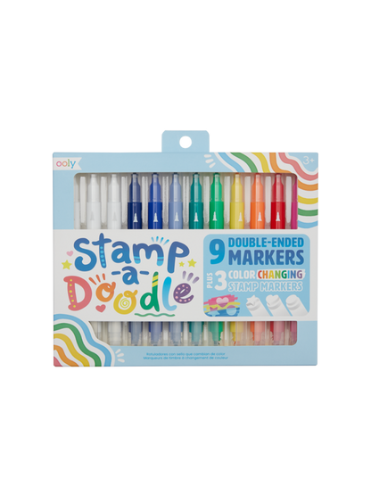 Zmieniające kolor flamastry ze stempelkami Stamp a Doodle Ooly BÉBÉ Concept