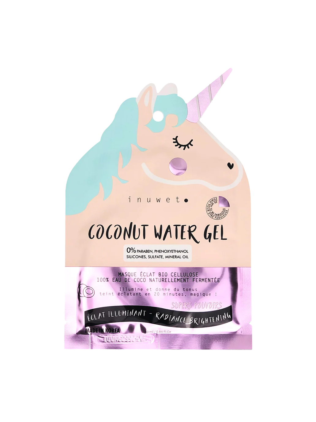 Rozświetlająca bio maska do twarzy w płachcie Inuwet BÉBÉ Concept 