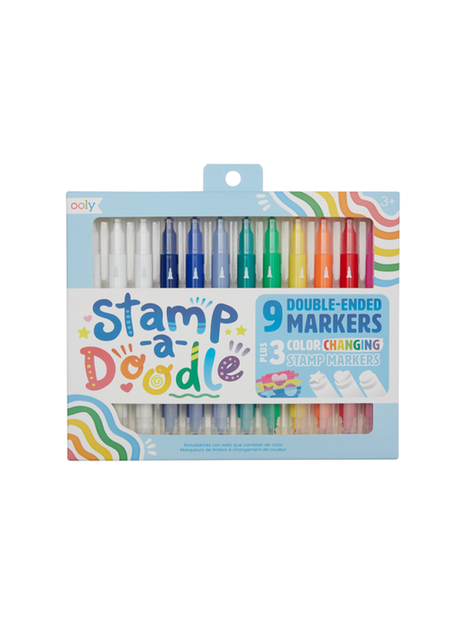 Zmieniające kolor flamastry ze stempelkami Stamp a Doodle
