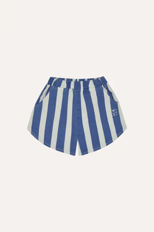 Blue Stripes Washed Shorts The Campamento BEBE Concept 